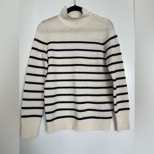 Banana Republic Sweater Striped Long Sleeve Merino Wool Blend - Size Small